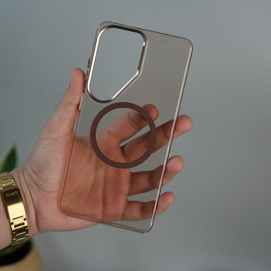 Galaxy S26 Ultra Non Yellowing Transparent MagSafe Back Cover with Magnetic Ring & Camera Protection | Desert