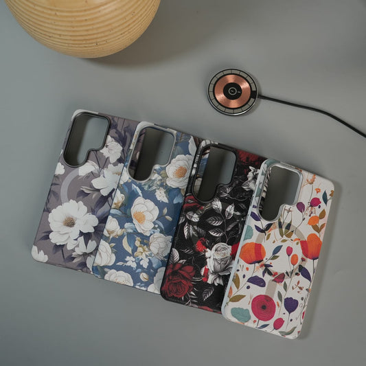 Galaxy S26 Ultra Premium Floral Leather MagSafe Case Back Cover