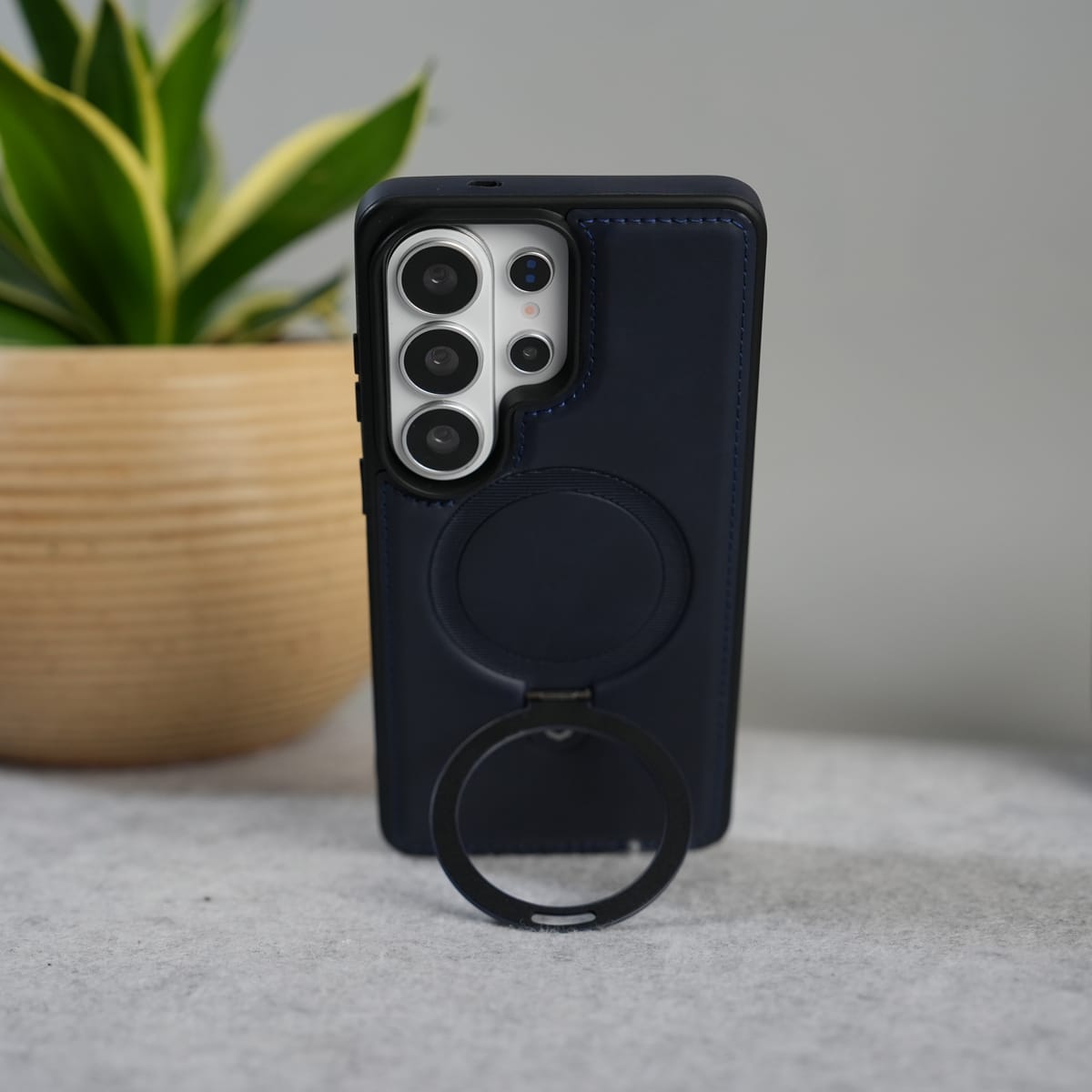 Galaxy S26 Ultra Premium Leather MagSafe Case with Kickstand & Camera Protection | Luxury Slim Cover
