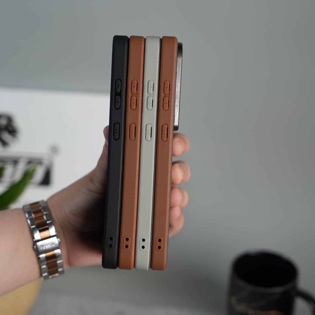 Galaxy S26 Ultra Premium Leather Stripe Case Cover