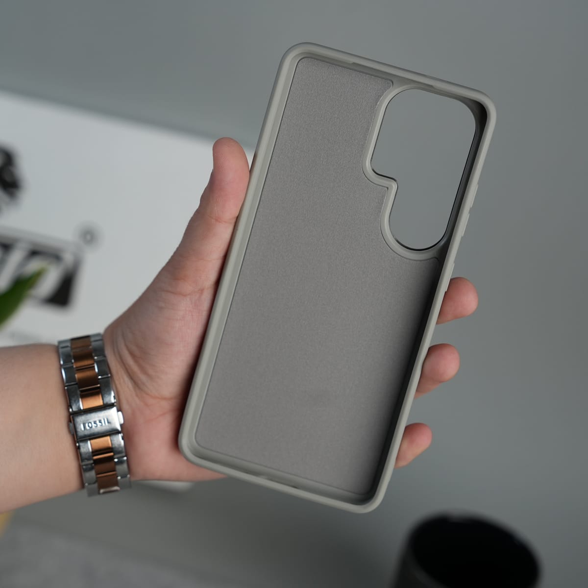 Galaxy S26 Ultra Premium Leather Stripe Case Cover