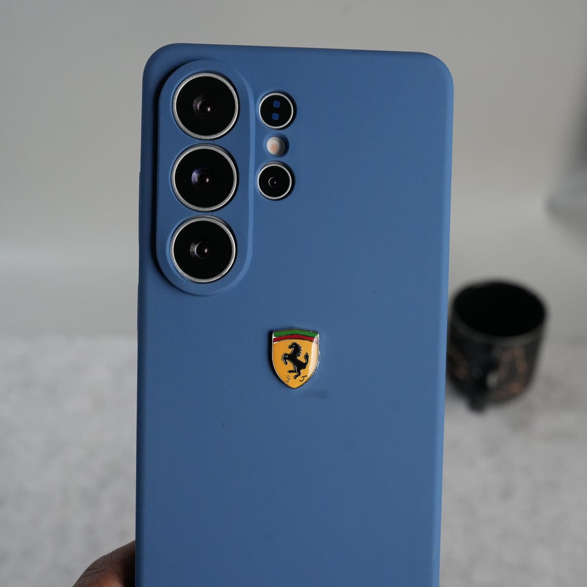 Galaxy S26 Ultra Sports Car Logo Liquid Silicone Case Cover