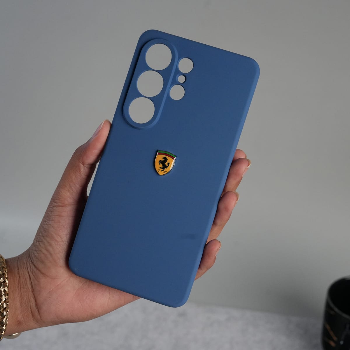 Galaxy S26 Ultra Sports Car Logo Liquid Silicone Case Cover