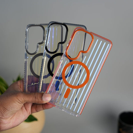 Galaxy S26 Ultra Transparent MagSafe Suitcase Design Case Back Cover