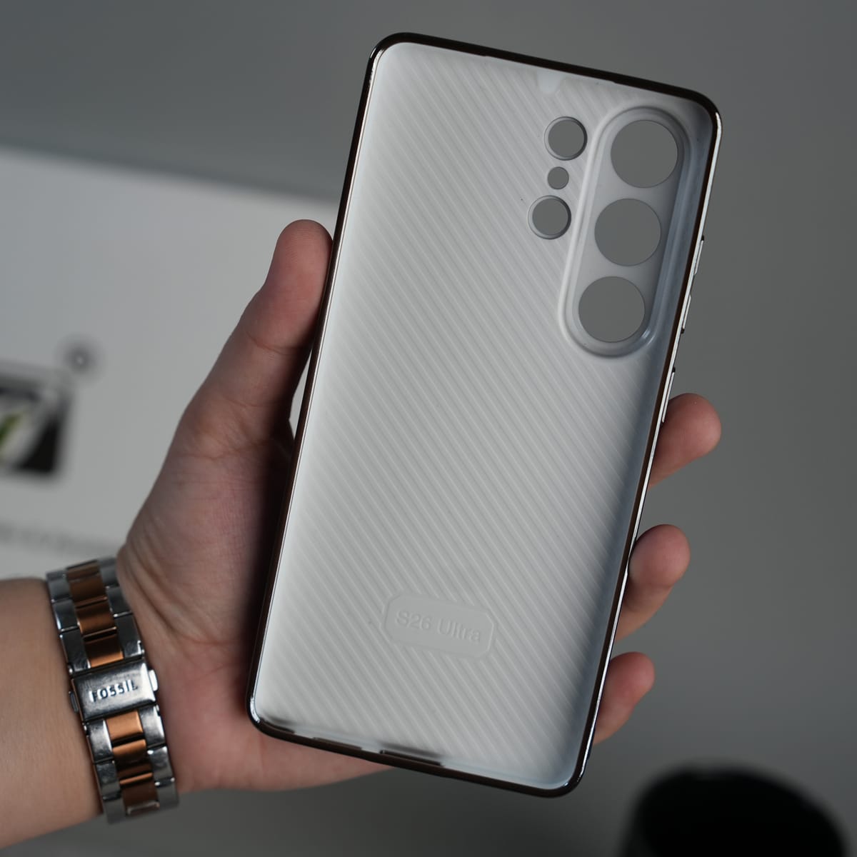 GKK Electroplated Leather-like Wood Grain Cover for Galaxy S26 Ultra