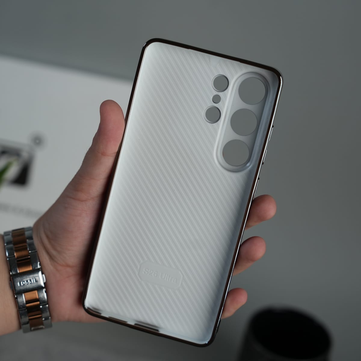 GKK Electroplated Leather-like Wood Grain Cover for Galaxy S26 Ultra