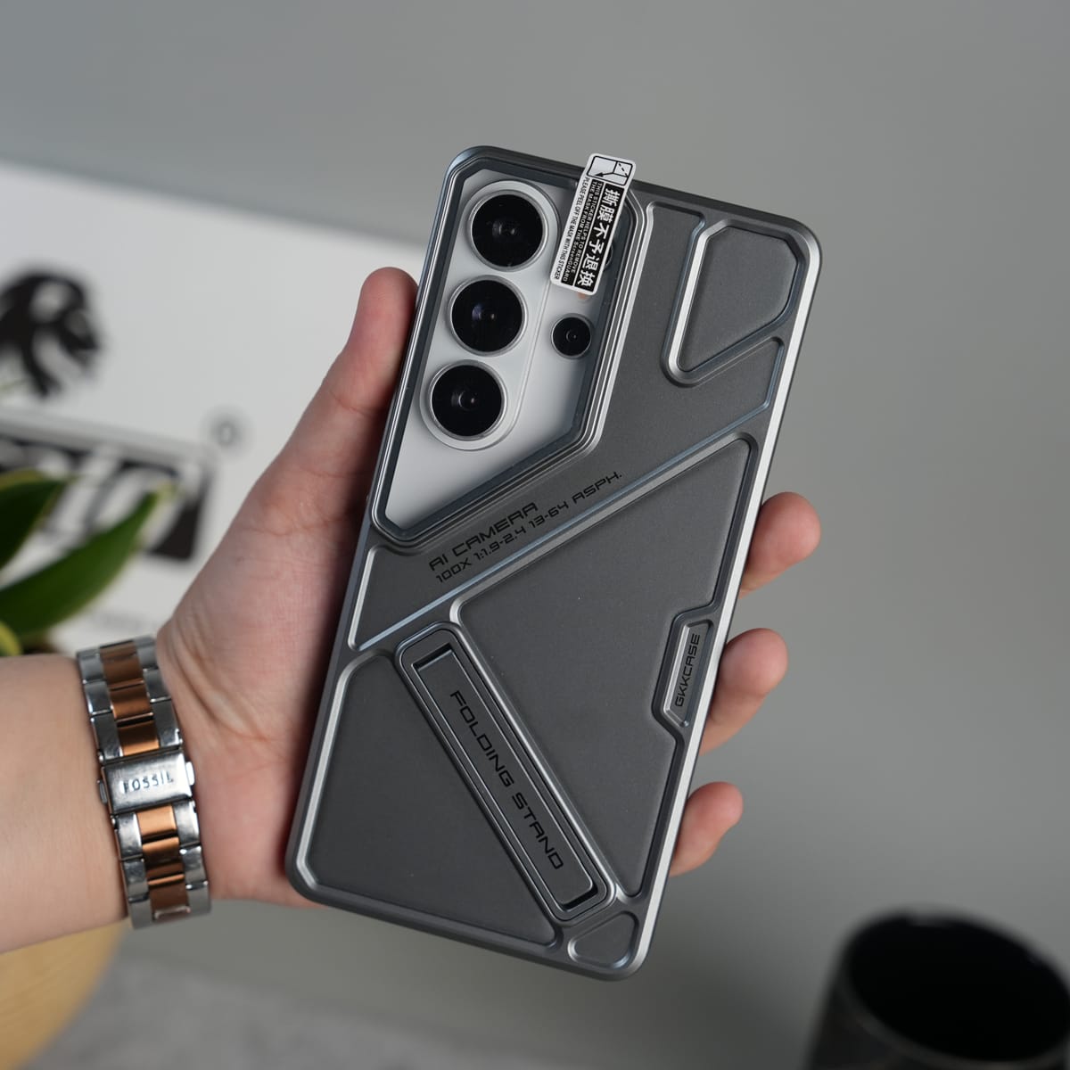 Galaxy S26 Ultra Matte Hard PC Stand Ultra Thin Lens Protection Back Case
