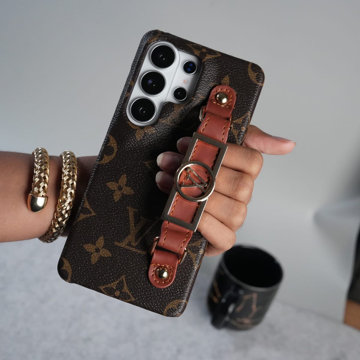 Samsung Galaxy S26 Ultra Luxury Brand Strap Holder Cover