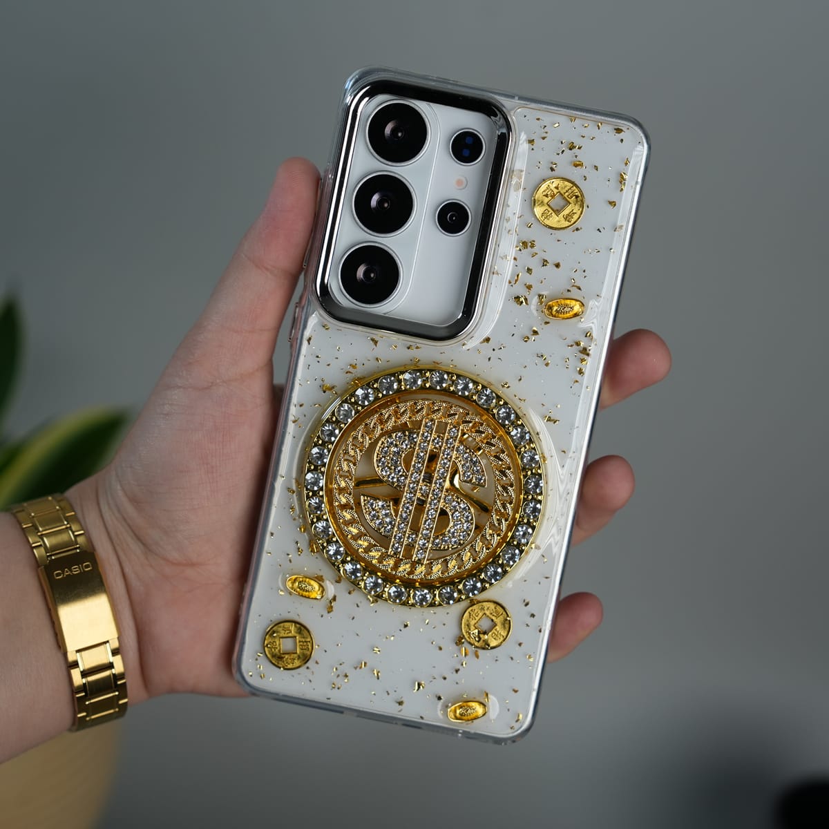 Samsung Galaxy S26 Ultra Rotation Dollar Bracelet Wristband Chain Phone Case Cover6