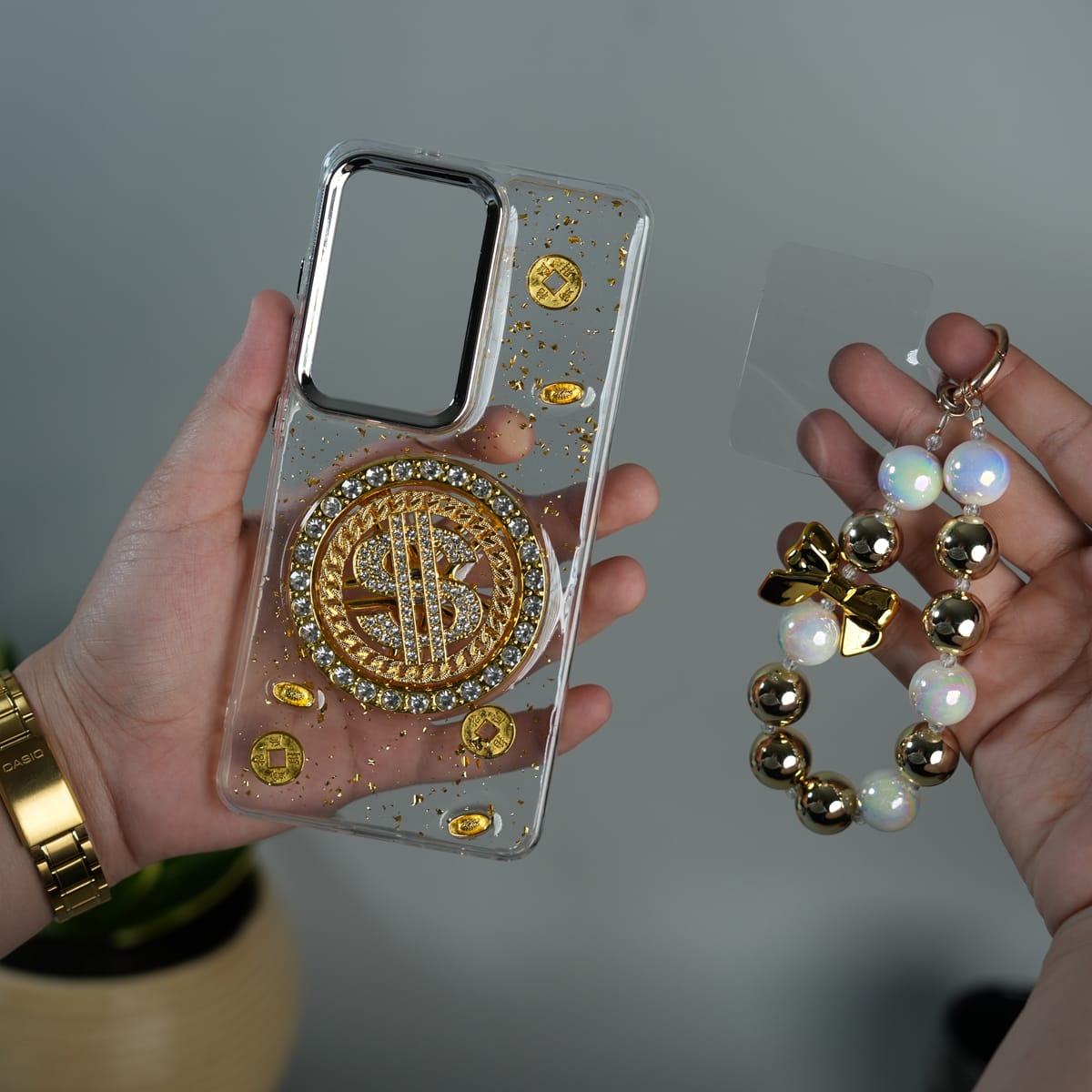 Samsung Galaxy S26 Ultra Rotation Dollar Bracelet Wristband Chain Phone Case Cover6