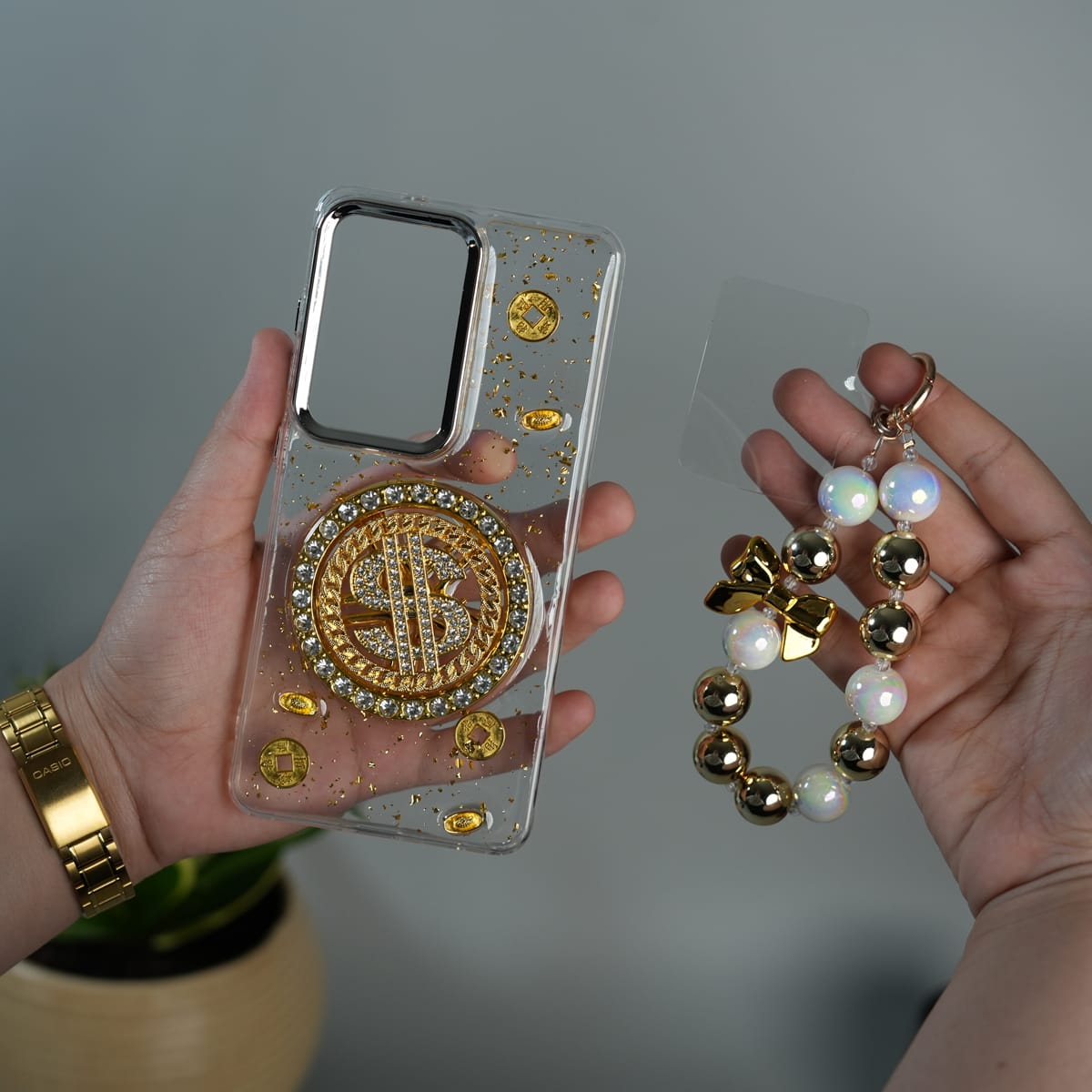 Samsung Galaxy S26 Ultra Rotation Dollar Bracelet Wristband Chain Phone Case Cover6