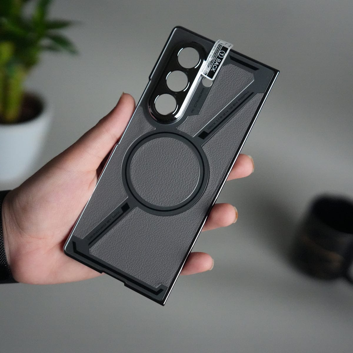 Galaxy Z Fold 7 Z Shape Electroplated Magnetic PU Leather Wireless Charging Case Cover
