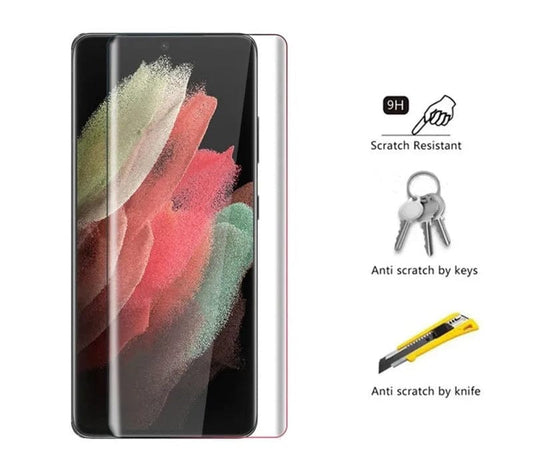 Samsung Galaxy S23 Ultra Full Curved UV Tempered Glass Screen Protector Guard